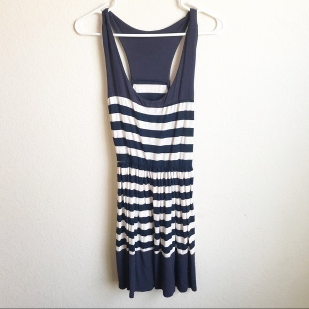Striped Racer Back Mini Dress, S - Picture 1 of 8
